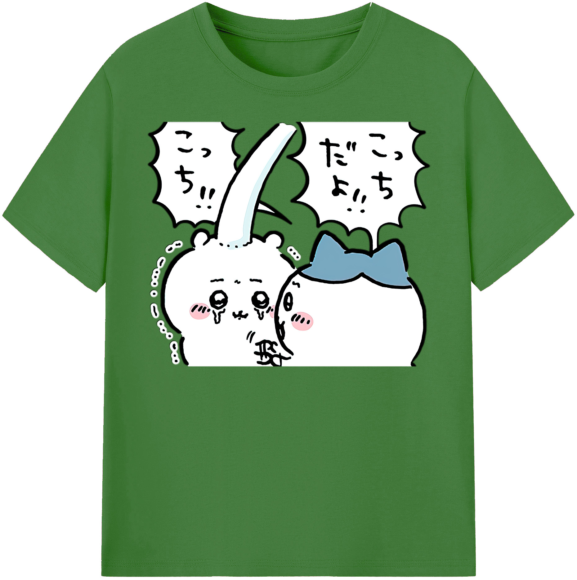 （画像用） ちいかわ ハチワレ Chii-kawa hachiware レディースカジュアルプリントTシャツ（綿100％）